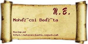 Mohácsi Beáta névjegykártya